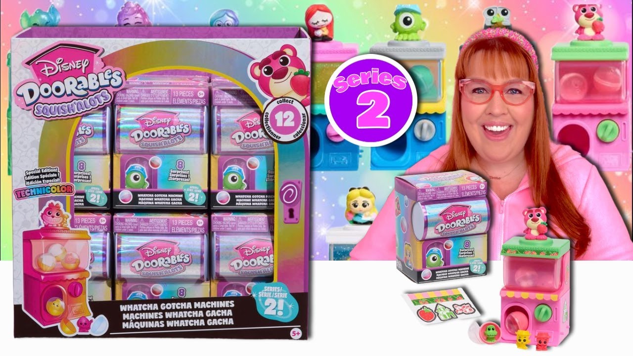 UNBOXING FULL CASE DISNEY DOORABLES SQUISH'ALOTS WHATCHA GOTCHA MACHINES SERIES 2!!