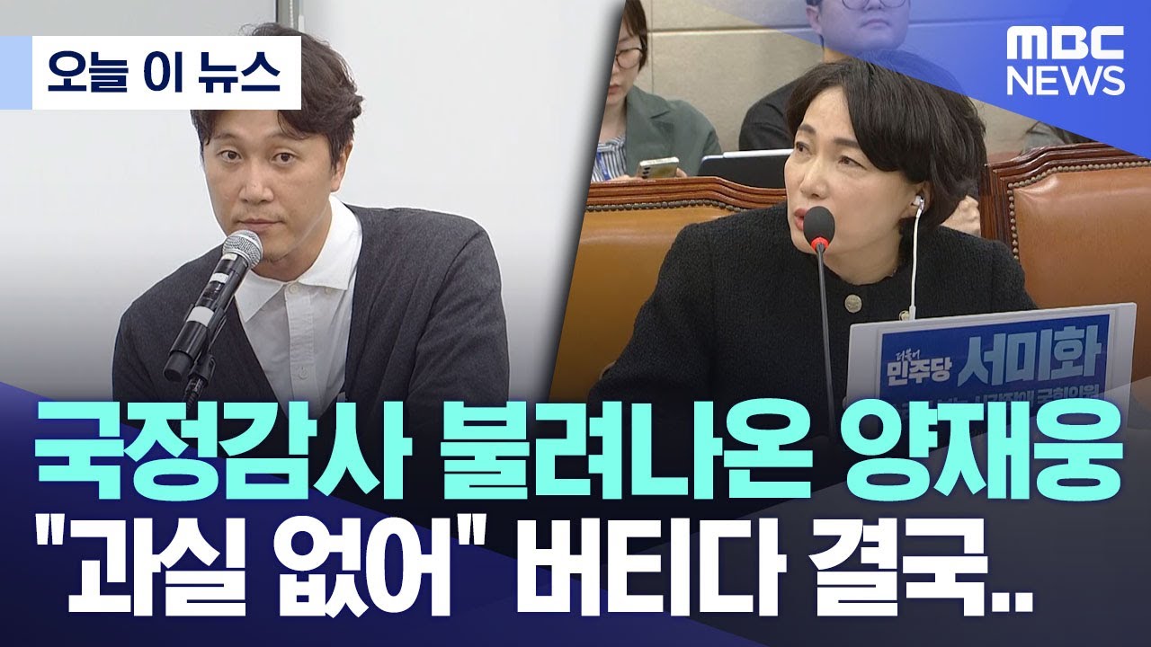 [오늘 이 뉴스] 국정감사 불려나온 양재웅 