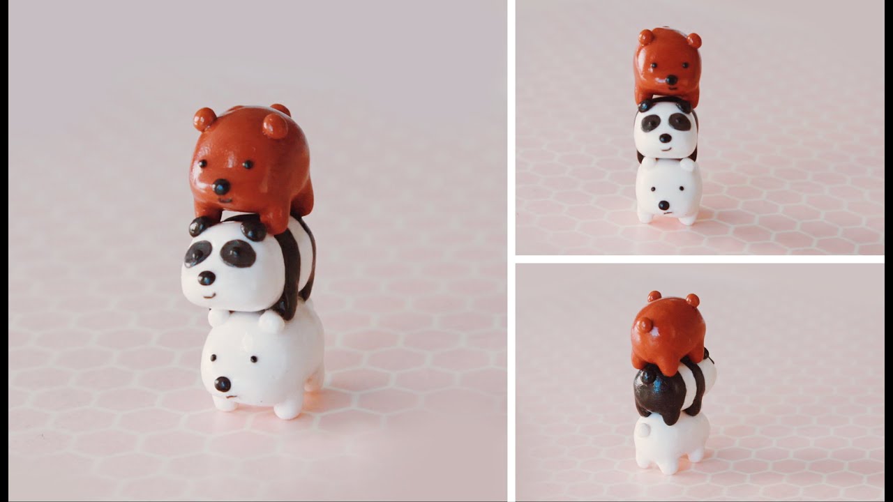 Stack of Bears Polymer Clay Tutorial | We Bare Bears #bearstack