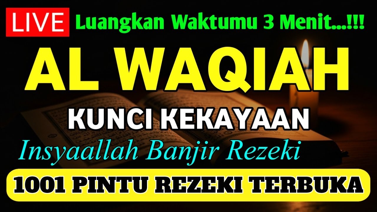 DZIKIR PAGI PEMBUKA REZEKI SURAH AL WAQIAH | AMALAN UNTUK REZEKI MELIMPAH DAN BERKAH