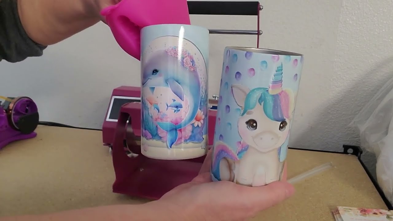 Sublimate 12oz Dual Lids Sippy Cup in a 20oz Tumbler Press