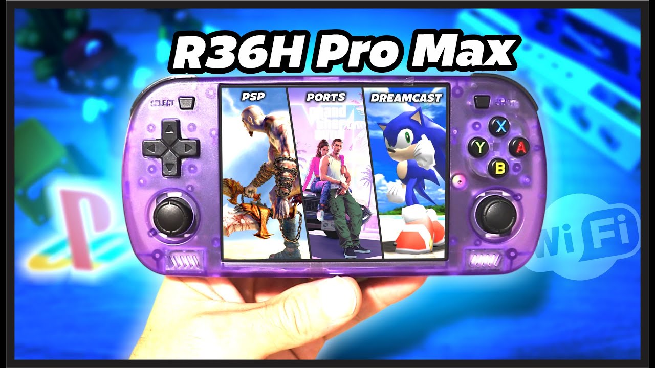 NOVO Console R36H PRO MAX com Tela GRANDE, Wifi INTEGRADO e JOGOS PORTS