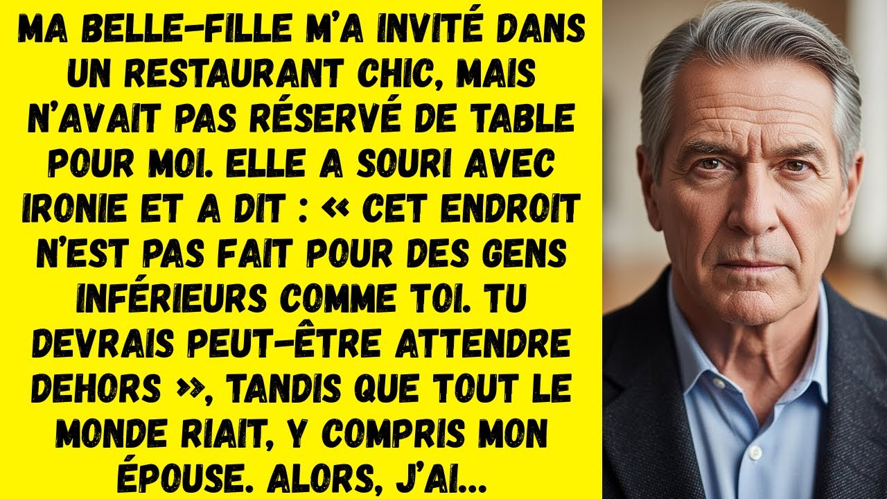 Ma Belle-Fille M’A Chassé Du Dîner Pendant Que Tout Le Monde Riait, Y Compris Mon Épouse. Alors, Moi