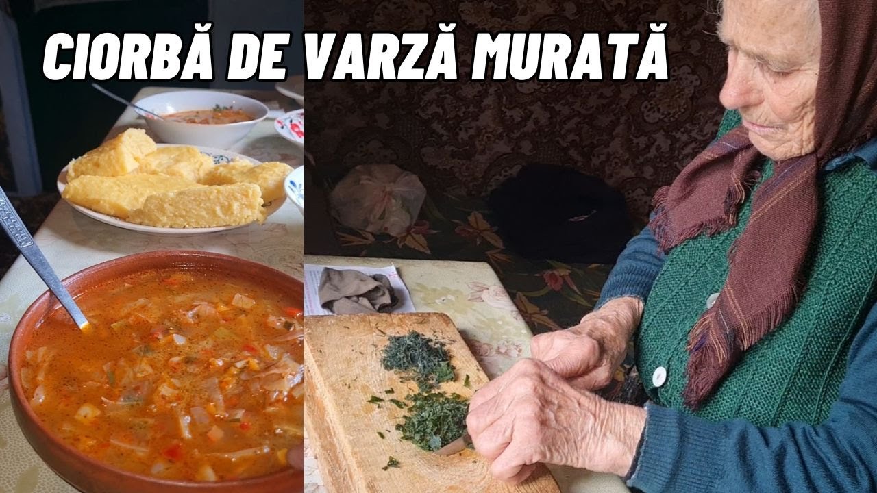 Bunica gătește ciorbă de varză murată (de post)