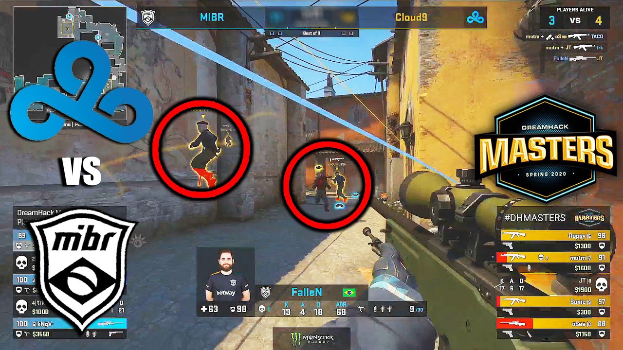FALLEN AGRESSIVO DE AWP? MIBR vs Cloud9 - DreamHack Spring - BEST MOMENTS [Inferno] | CSGO