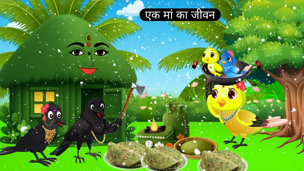 चालाक कौआ और नन्हें पंछी |Moral Stories for Kids |Radha Birds Cartoon Hindi Kahani | Ruvi Story Tv