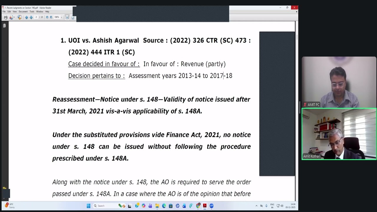 Webinar on &ldquo;Recent Judgements on Reassessment Proceedings under Income Tax and ASC 470...- 05112025