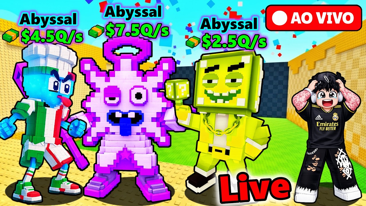 🔴AO VIVO: CHUTE UM BLOCO DA SORTE ATUALIZA&Ccedil;&Atilde;O | NOVOS BRAINROTS | LIVE #robloxbrasil #roblox #games