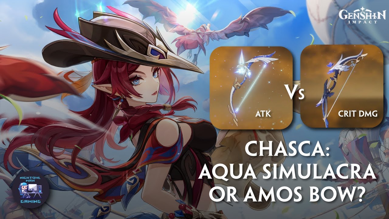 Chasca's Best Weapon? Aqua Simulacra vs. Amos Bow! ⚔️ #Chasca #GenshinImpact #Shorts