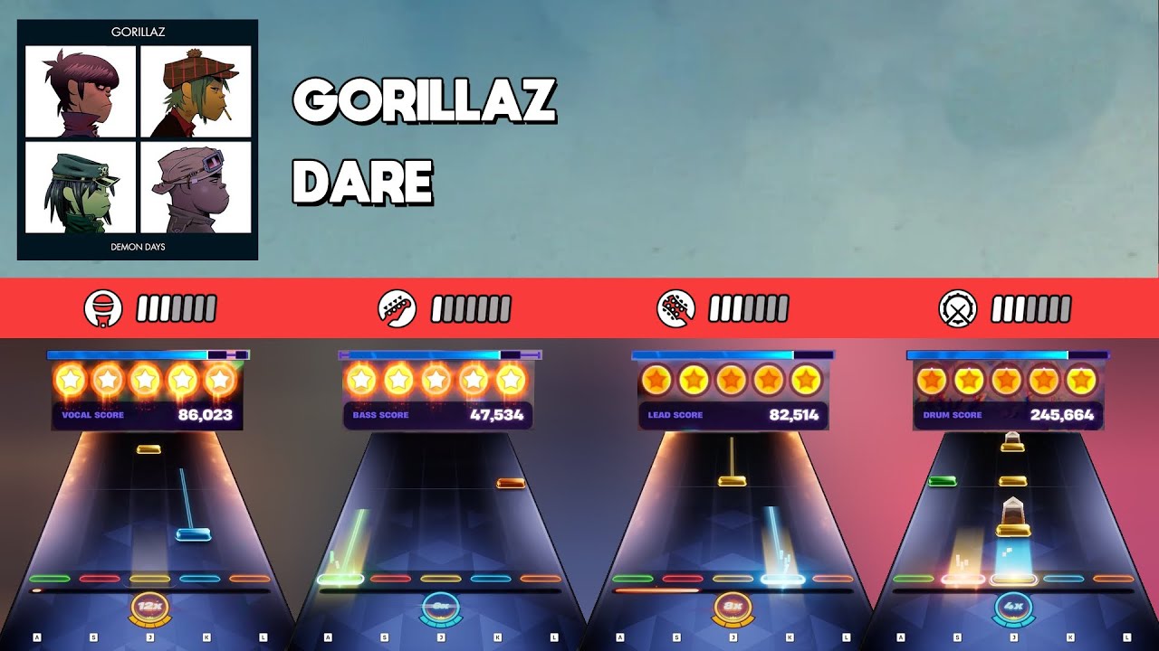[Fortnite Festival] Gorillaz - DARE || All Instruments Expert 100%