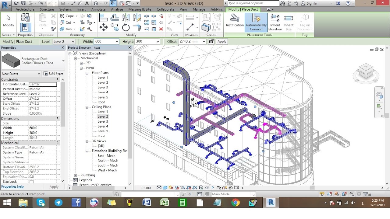 Creating HVAC system - Revit -Arabic