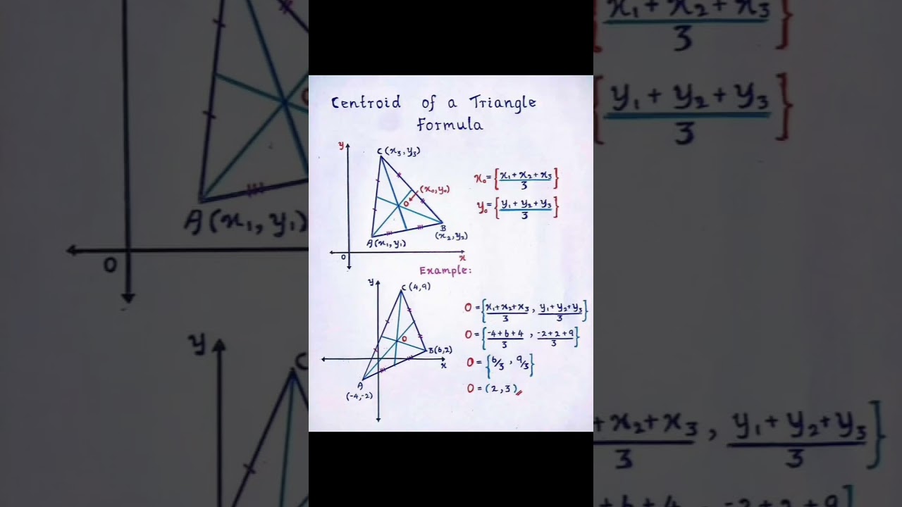 centroid of a triangle formula by MJS Classes 
