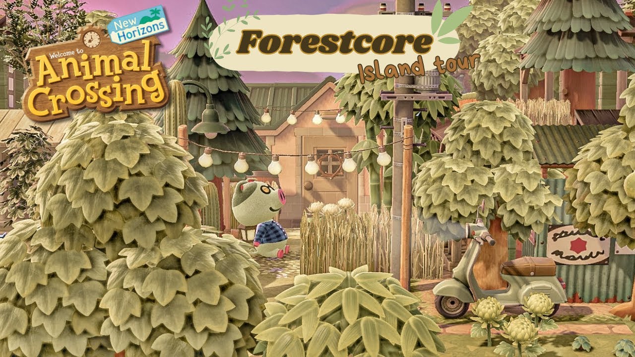 🌲VISITE DE MON ÎLE – Hellebore Monochrome vert / Forestcore 🌵🌳  | Animal Crossing New Horizons