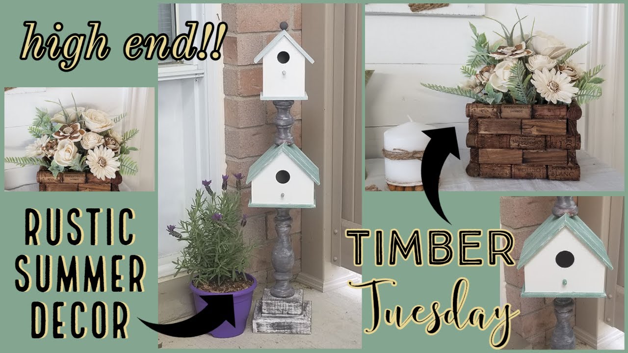 🌟HIGH END SUMMER DECOR Wood DIYS~Rustic Farmhouse DIYS~Timber Tuesday at the Schwowin's nest