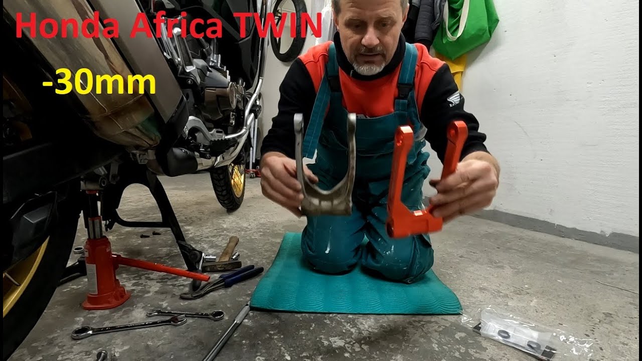HONDA Africa Twin CRF1100 DCT snížení o 30mm_ lowering the chassis by 30mm