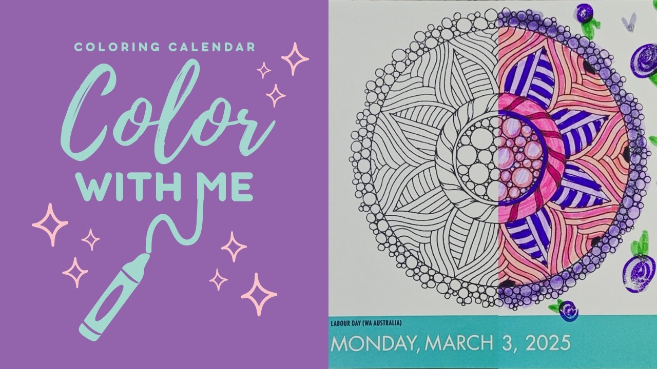 Daily Coloring Calendar 2025 | Color With Me [March 3] (Lo-fi)