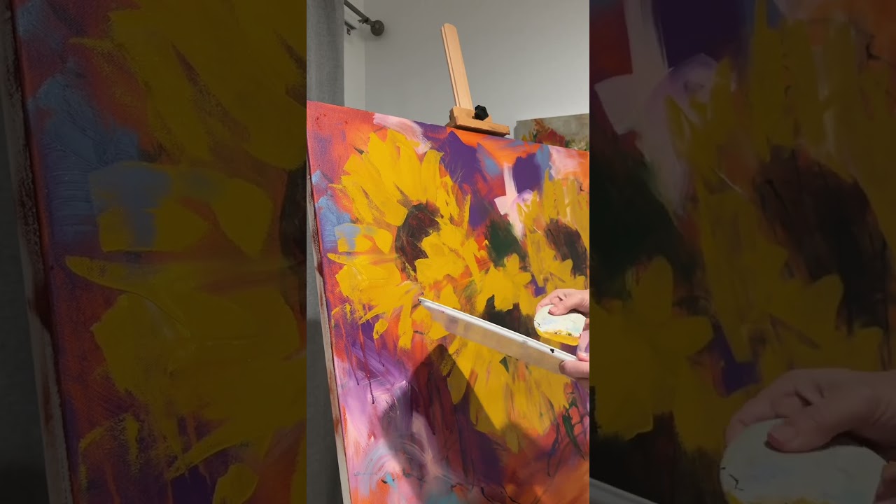 Painting Large and Loose Sunflowers! # 