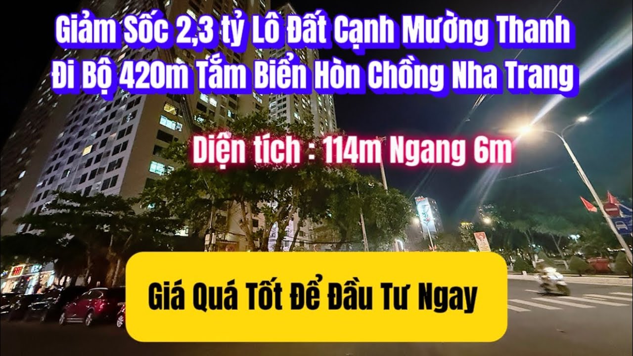 Giảm sốc 2,3 tỷ lô đất trung tâm đi bộ tắm biển Hòn Chồng Nha Trang Ngang 6,5m #biennhatrang 