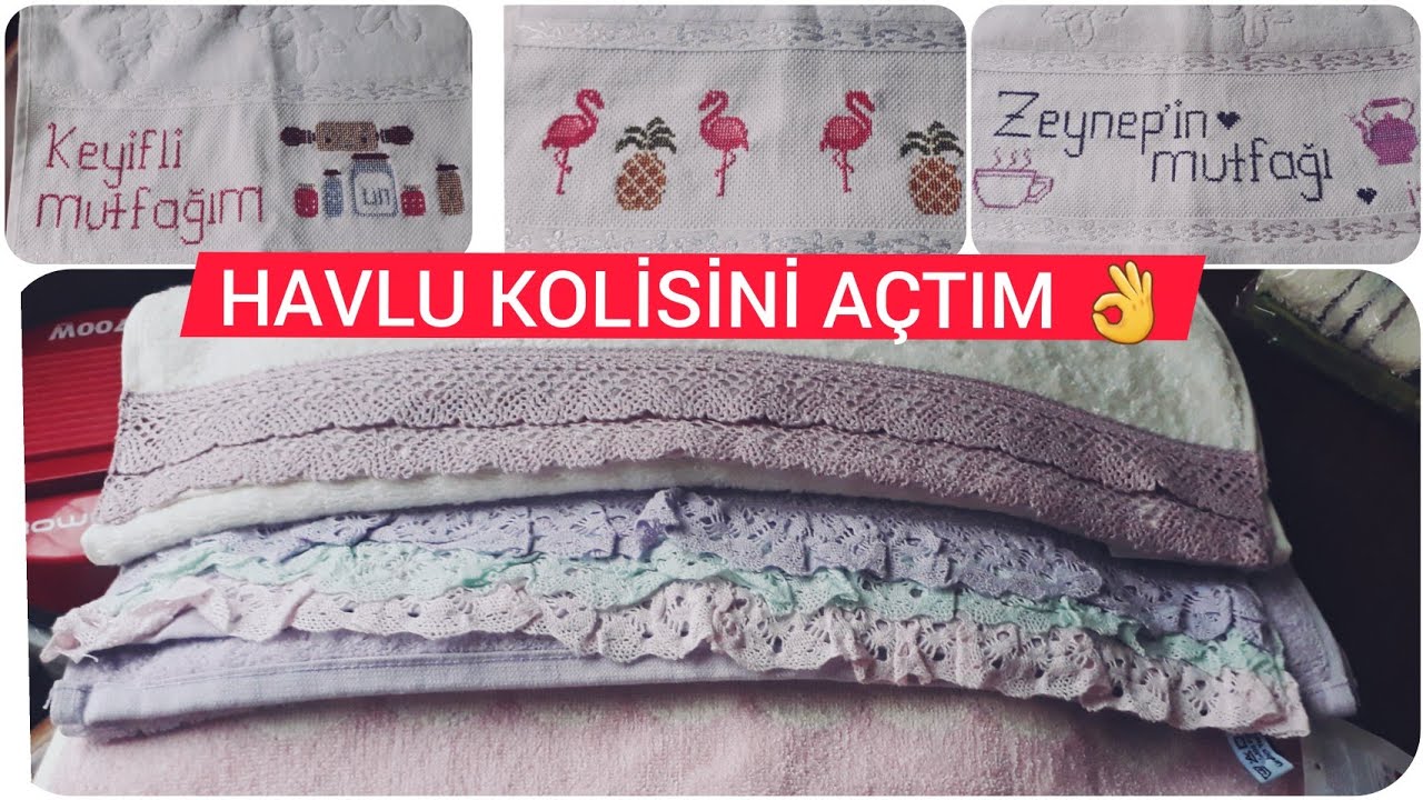 ÇEYİZLİK HAVLU KOLİSİ || ETAMİN İŞLEME || ENGLİSH HOME || ÖZDİLEK #ceyiz #alışveriş #englishhome