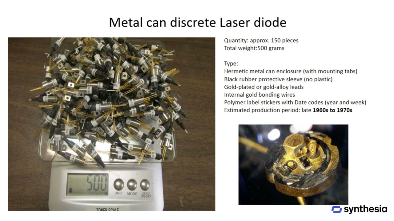 Old metal can laser diode (with Black rubber)
