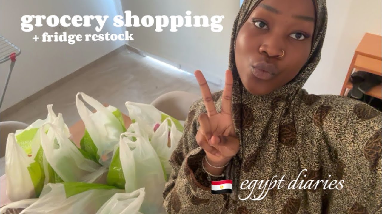 EGYPT diaries: Grocery Shopping + Fridge Restocking for the week! | aasiyah