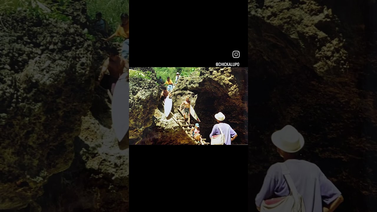 Climbing down the old Bamboo ladder 🪜 in 1993....into Uluwatu Cave.