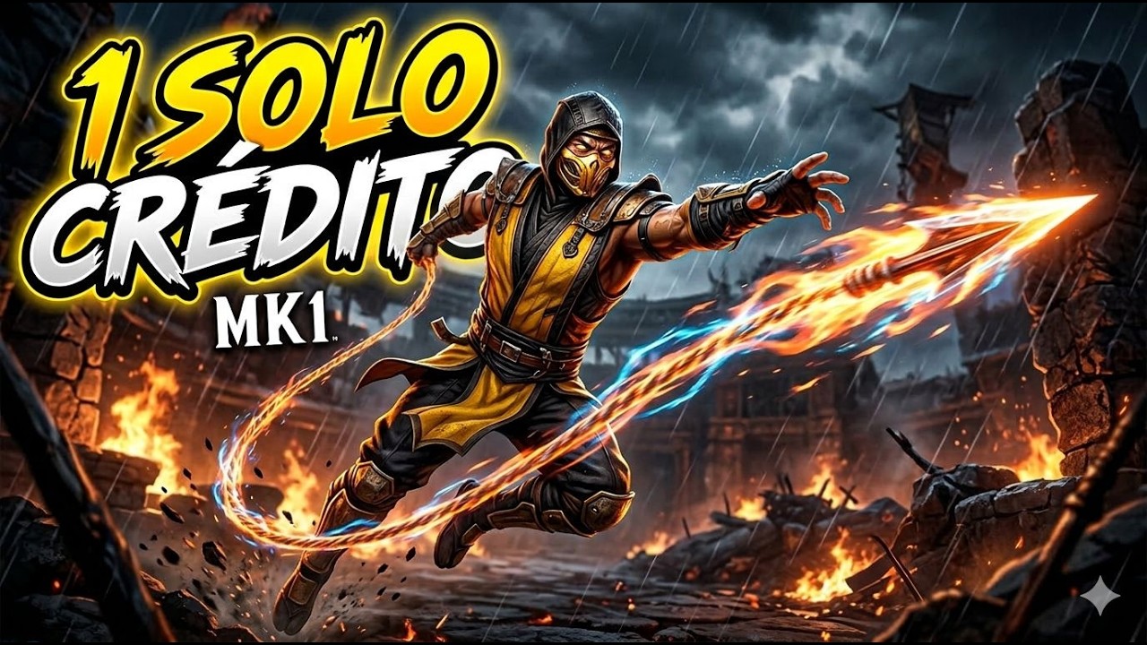 SCORPION DOMINA MK1 con 1 SOLO CRÉDITO 🔥 Vision Cero en el Mortal Kombat original