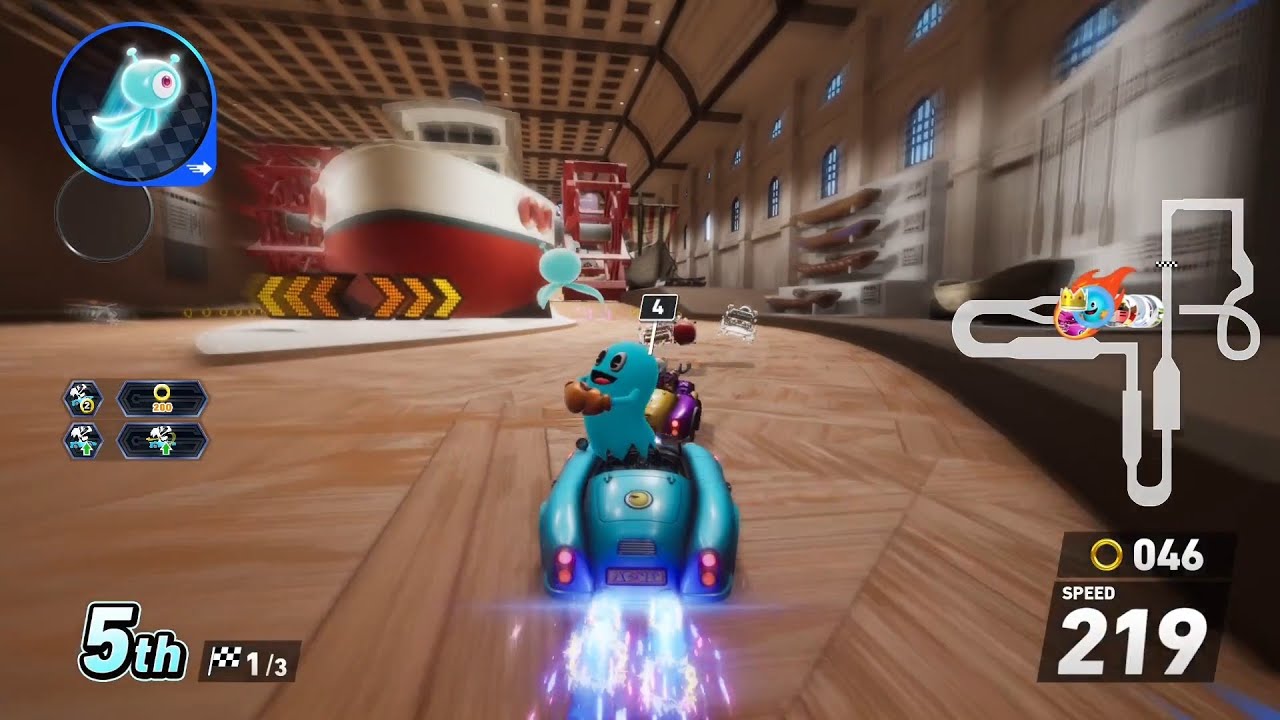 Bashful Inky Sneaks to First | PAC-MAN & Ghosts in Sonic Racing: CrossWorlds #sonicracingcrossworlds