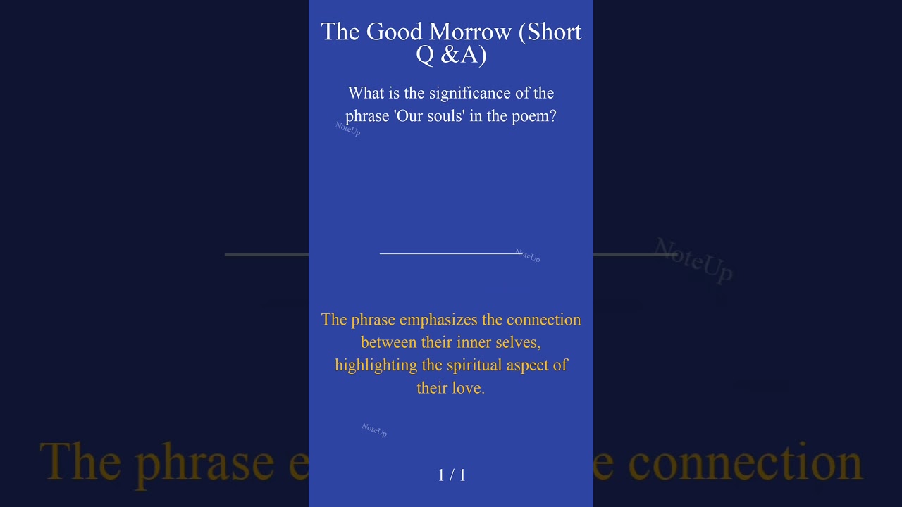The Good Morrow by John Donne (Short Q &A)/part-5