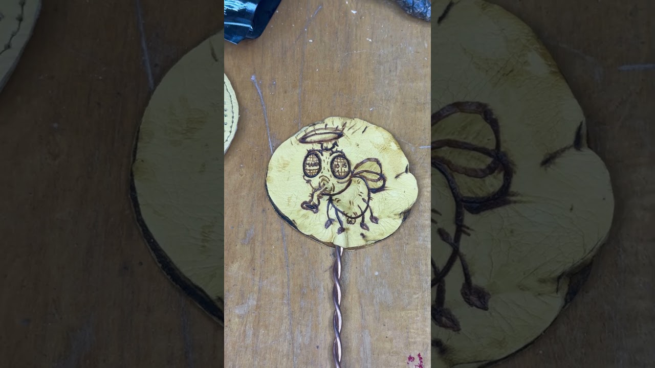 Potter Swatter: hand-tooled leather art, twisted alloy core, double-stitched. USA made.