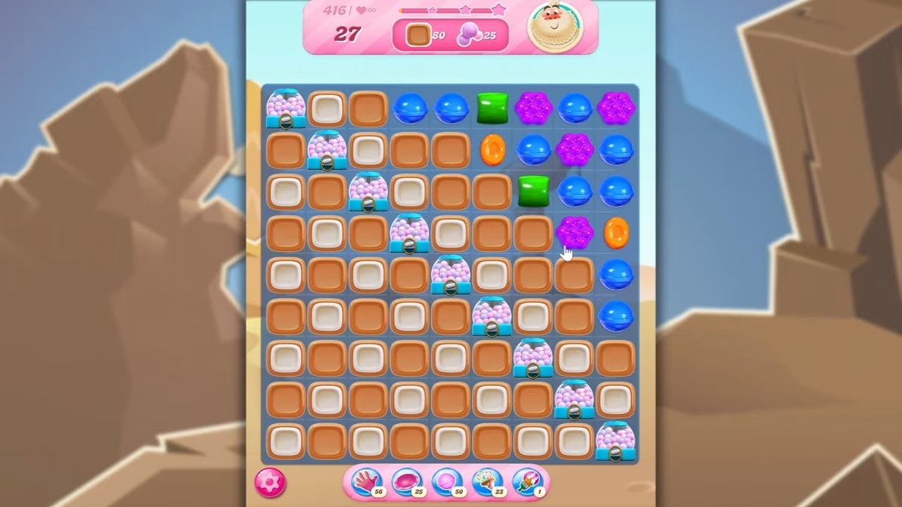 Candy Crush Saga LEVEL 416 NO BOOSTERS (new version)🐟☑️