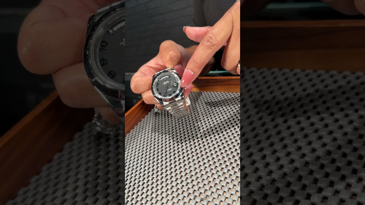 Rolex President Day Date II 41mm Matte Black Dial Platinum Mens Watch 218206 Review | SwissWatchExpo