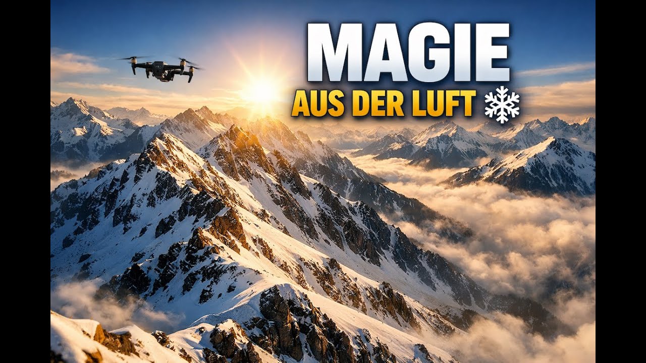 Atemberaubende Drohnenaufnahme schneebedeckter Berge dji mini 5 pro