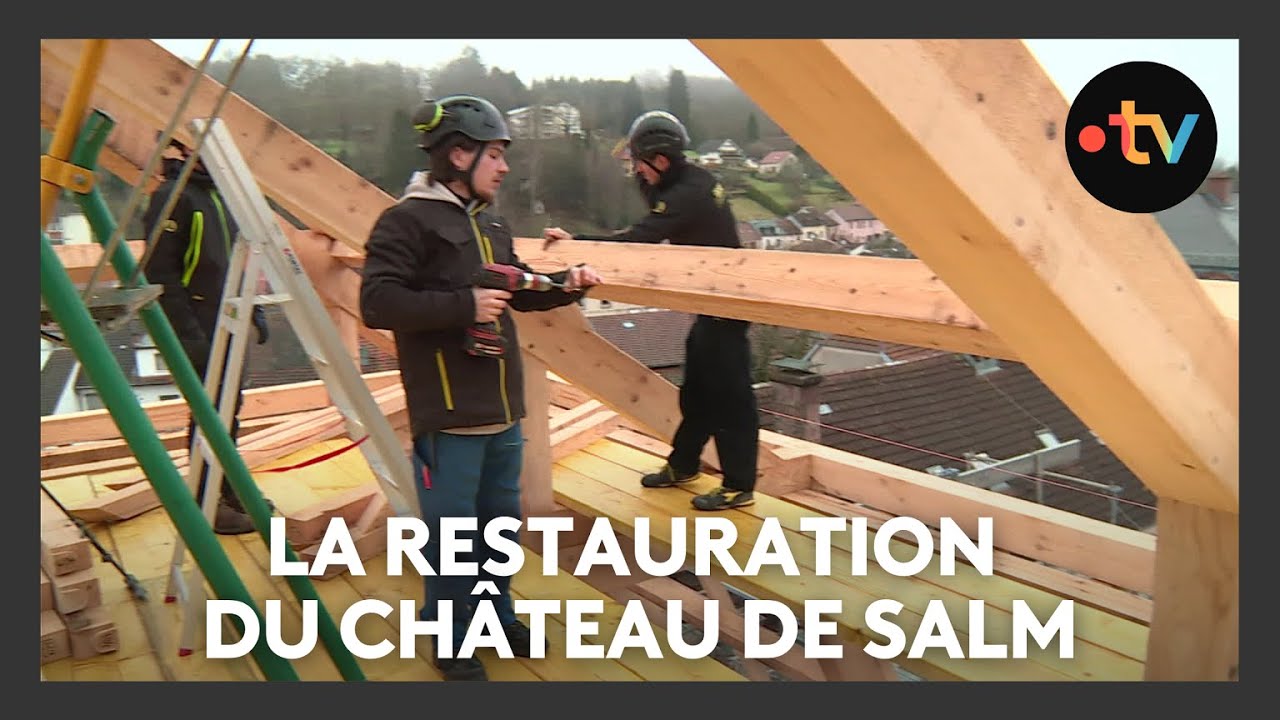 Reconstruction du château de Salm à Senones : la charpente prend forme