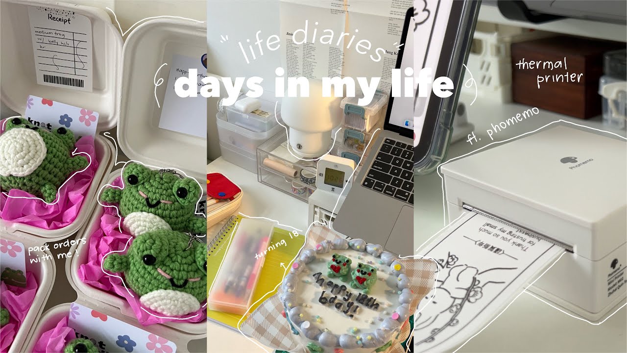 🌱 life diaries : turning 18, cakes, groceries, pack orders with me ft. Phomemo