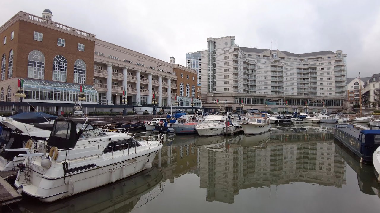 Walking around Chelsea Harbour, Imperial Wharf and Thames Path, London Walking Tour 4K
