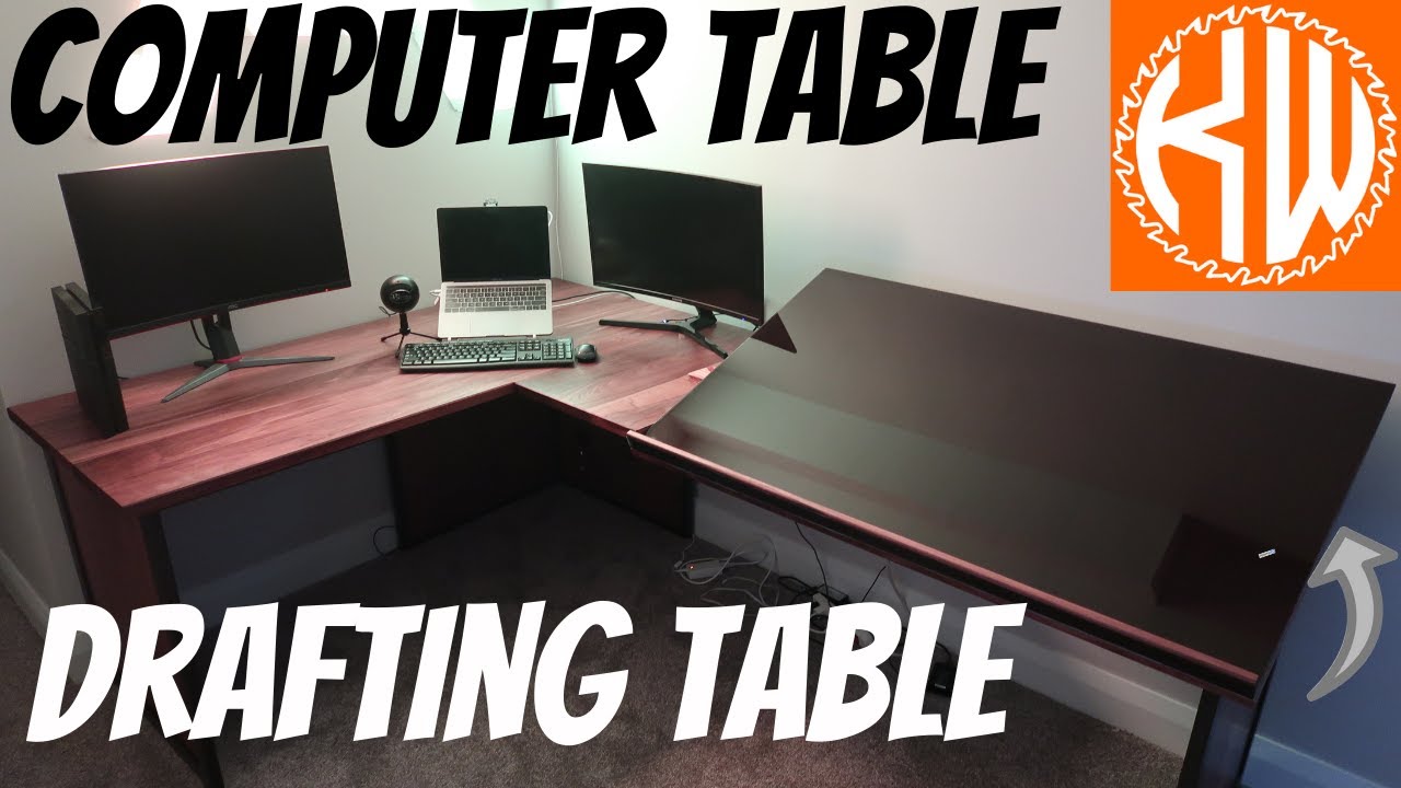 Built an Adjustable Drafting table inside my Computer table (Step by step instruction)