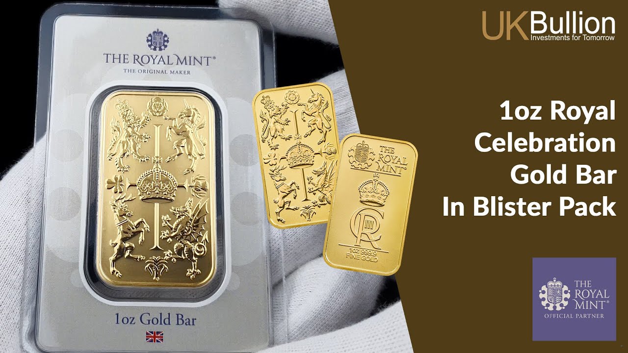 Presenting: 1 Ounce The Royal Mint Celebration Gold Bar in Blister Pack!