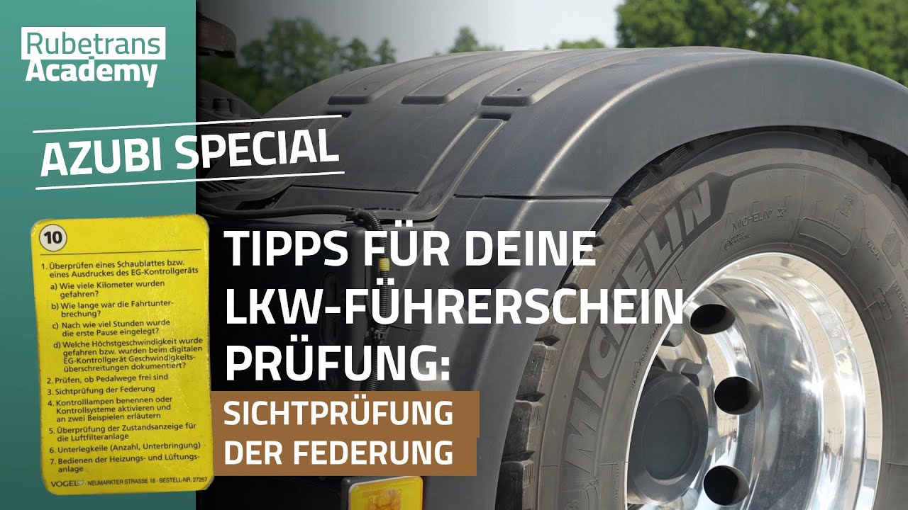 Lkw-Führerschein: Sichtprüfung der Federung