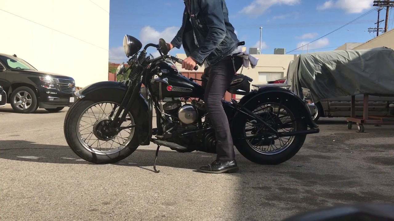 1950 WL Harley Davidson Flathead 45 cu in Start up Los Angeles. #flathead #harleydavidson #wl