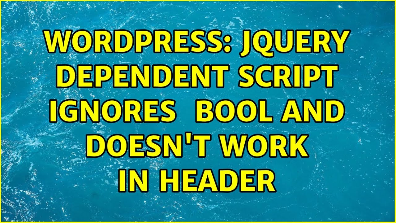 Wordpress: jQuery dependent script ignores $in_footer bool and doesn't work in header