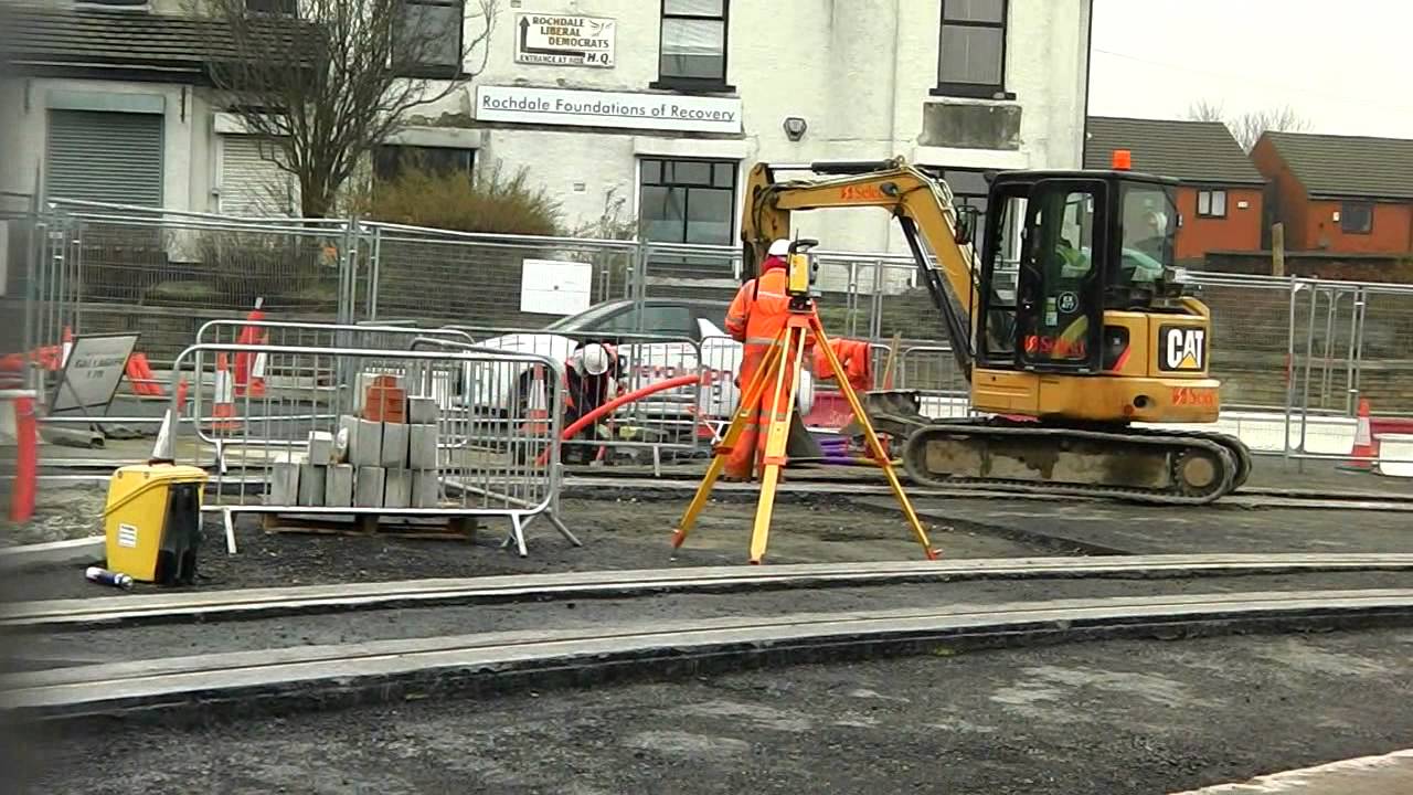 Metrolink construction in Rochdale