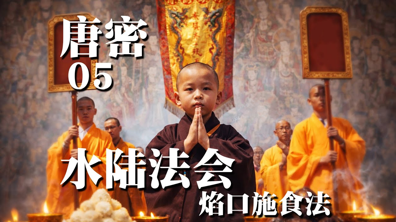 唐密05｜詳解水陸法會，一口氣搞懂「瑜伽焰口施食法」！無遮大會、六道慈懺、放焰口、放蒙山有什麼功效和區別？陀羅尼施食法是唐密獨有的法事儀軌嗎？水陸法會怎麼辦？梁武帝為何開創水陸道場？｜古靈精怪我老秦
