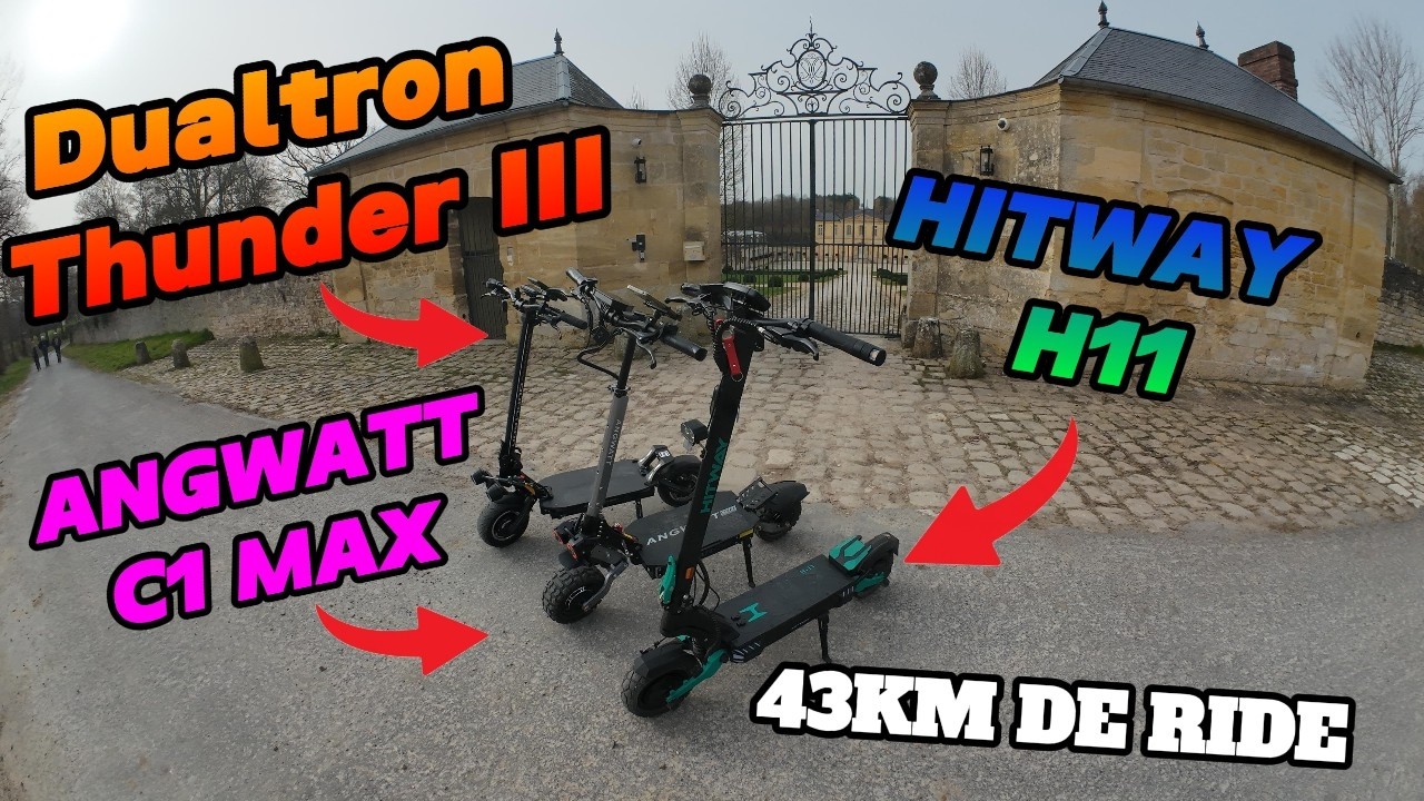 Ride de 43 Km en Dualtron Thunder 3, Angwatt C1 MAX et Hitway H11#dualtron#thunder3 #dualtronthunder