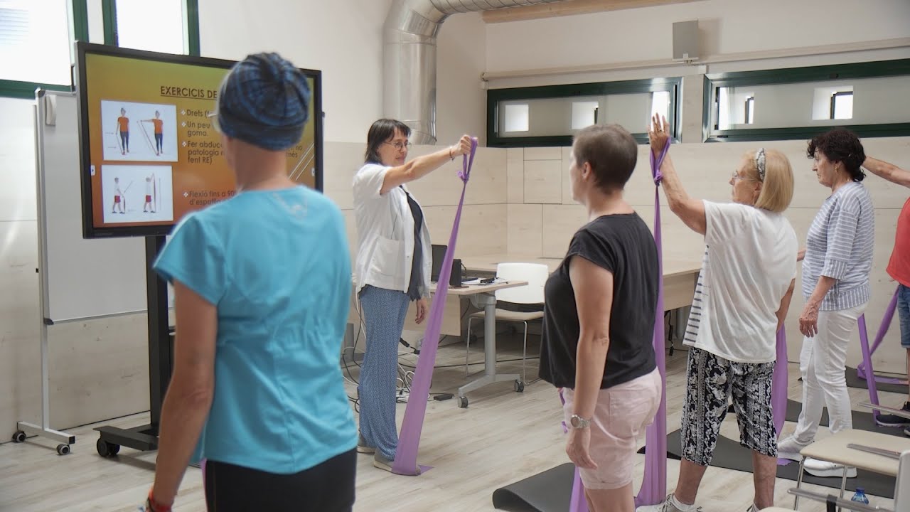 Pacientes con mieloma múltiple participan en una actividad física para visibilizar la enfermeda