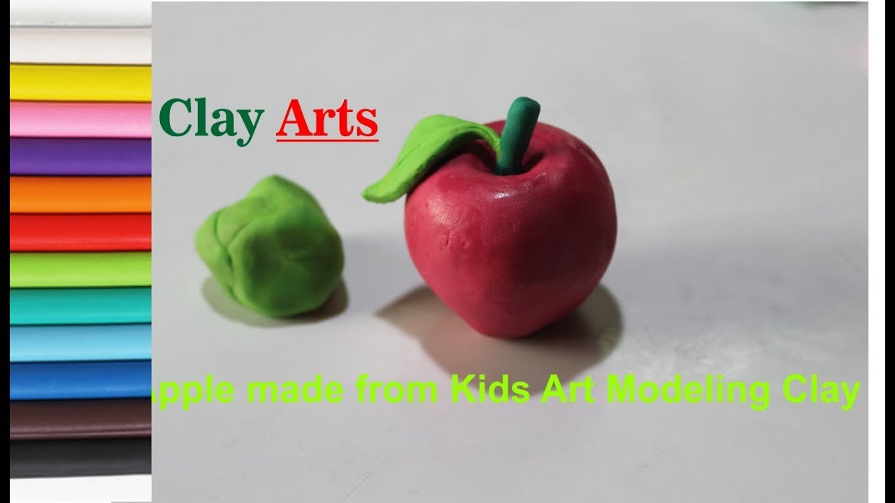 Apple made from Kids Art Modeling Clay #AnbusHandwork