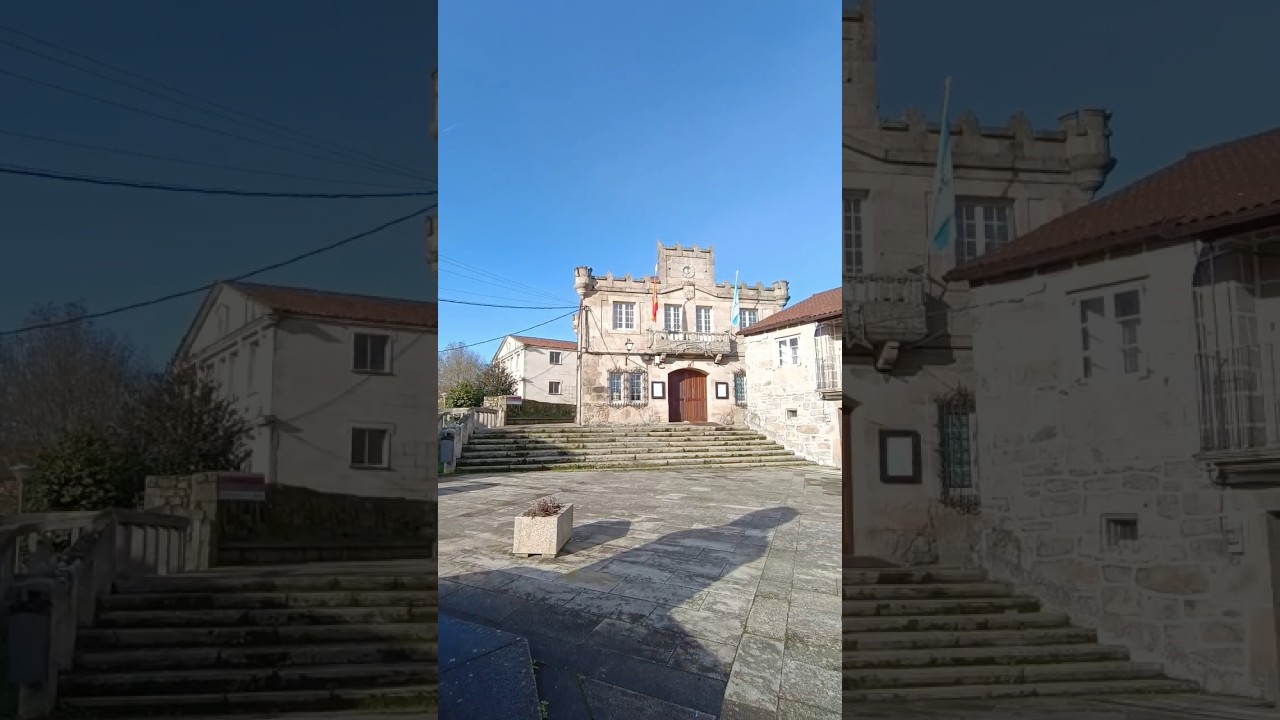 Pueblos de Galicia: Plaza del concello de Rodeiro en Pontevedra