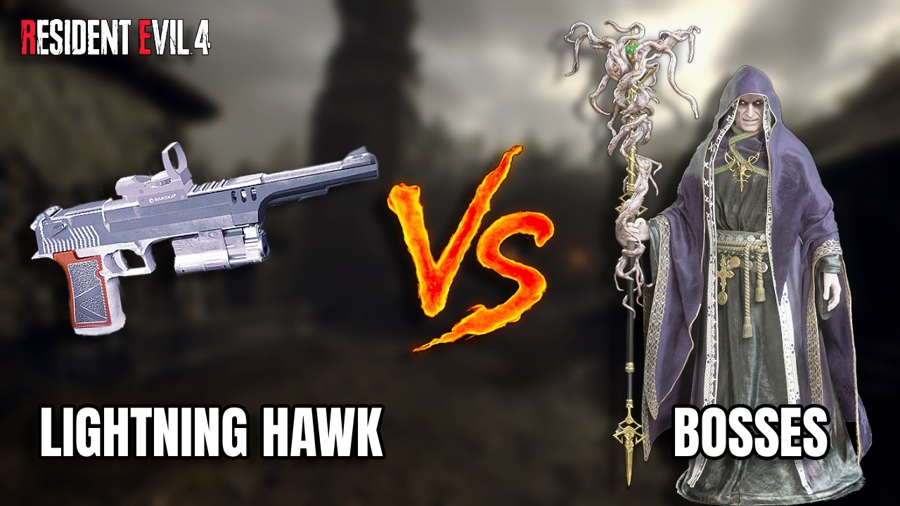 Max Level LIGHTNING HAWK VS All Bosses in Resident Evil 4 | Professional Difficulty - Timestamps