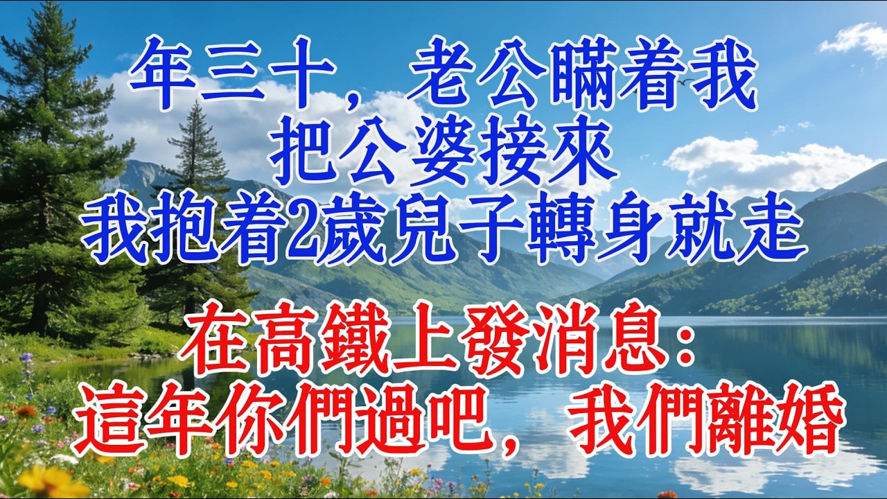 年三十，老公瞞著我把公婆接來，我抱著2歲兒子轉身就走，在高鐵上發消息：這年你們過吧，我們離婚#情感 #感情 #故事