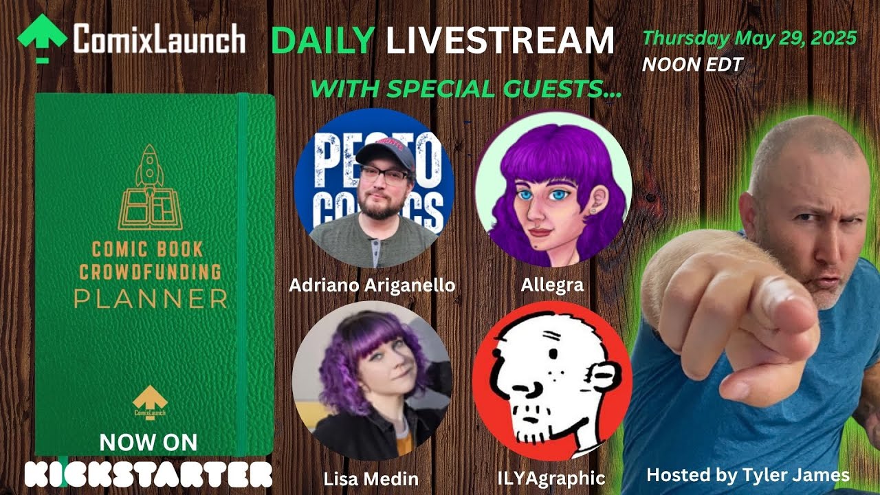 ComixLaunch Daily Livestream! w/ Adriano Ariganello, Allegra, Lisa Medin & ILYAgraphic